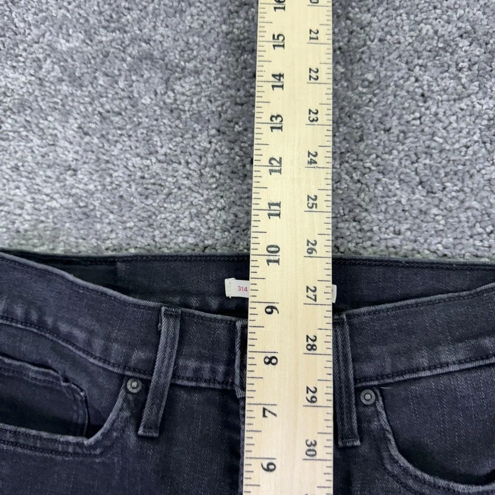 Levis Jeans Womens 27 Black 314 Shaping Straight Mid Rise Denim Charcoal Wash